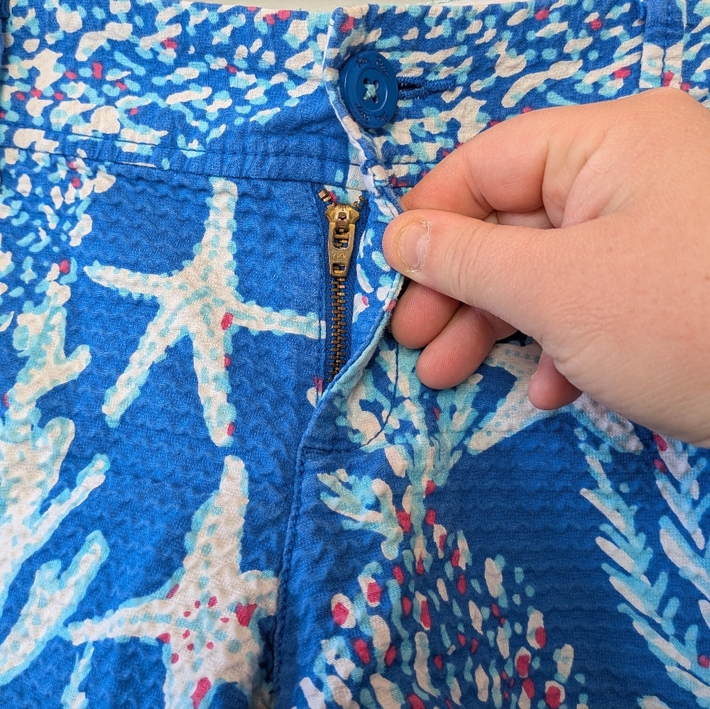 Lilly Pulitzer Callahan Short Brewster Blue Good Reef starfish Size 10 Blue - Picture 4 of 13